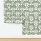 Modern Geometric Teal Green Orange Bold Linen Texture Retro Scallop Fans Traditional Wallpaper by Spoonflower Non-Pasted Wallpaper 2FT Wide